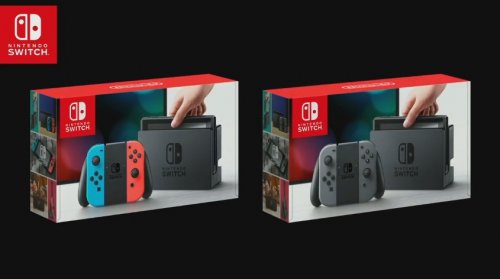 Nintendo Swtich (นินเทนโด switch) ขายพร้อมกัน 2 แบบคือแบบจอยสองสี และแบบสีเทาธรรมดา