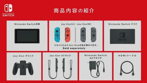 อุปกรณ์ทั้งหมดของ Nintendo Switch (นินเทนโด switch) ที่มาพร้อมกันในกล่อง