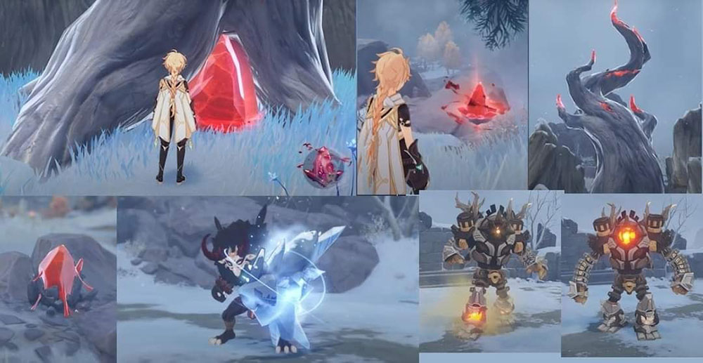 Genshin Impact โซนใหม่ แร่ใหม่ โล่น้ำแข็ง และโกเลมใหม่ที่เหมือนมีจุดอ่อนที่เท้าด้วย
