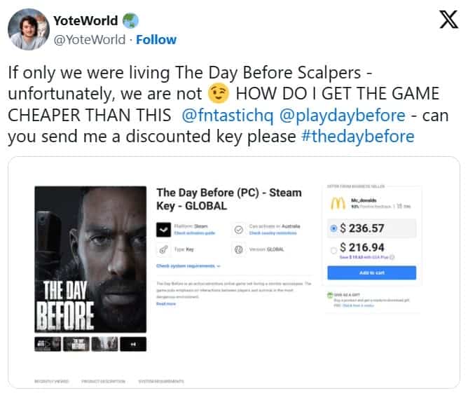 the day before