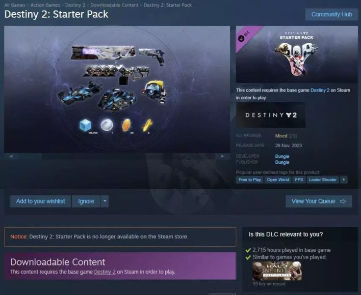 destiny 2 starter pack dlc
