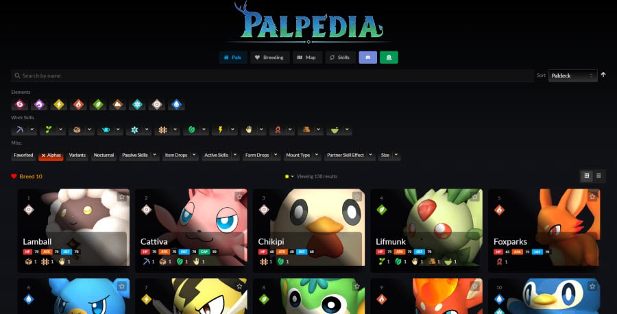Palworld Palpedia