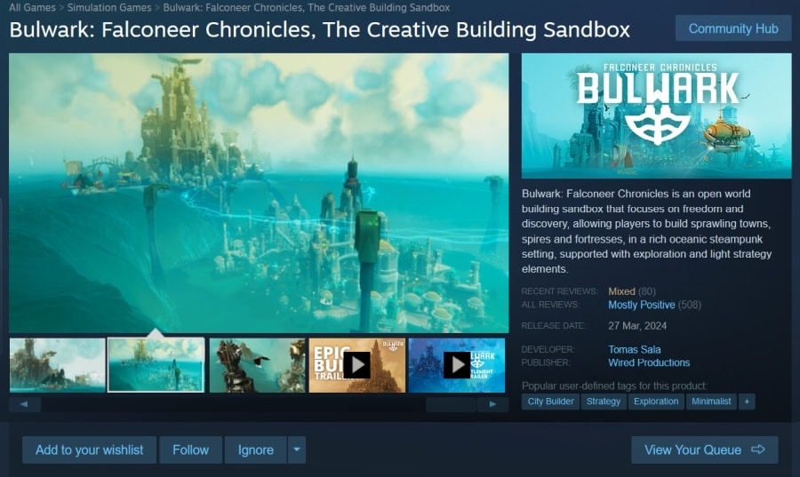 Steam Bulwark: Falconeer Chronicles, The Creative Building Sandbox